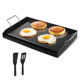 24x16 in Flat Top Griddle Carbon Steel Universal BBQ Grill Pan Cookware (Material: Carbon Steel, size: 25x16 inch)